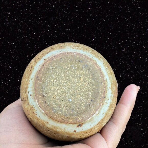 Hand Made Stoneware Pottery Ceramic Vase Hand Crafted Brown Flower Design VTG - Picture 10 of 13